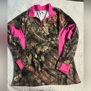 Mossy Oak Camouflage Pullover with Pink Highlights